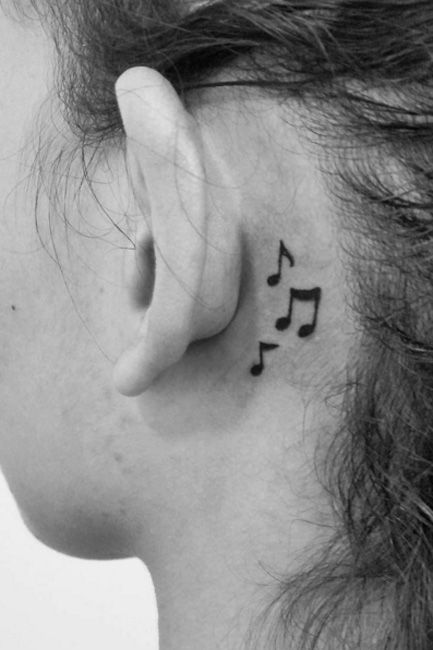 Music note tattoo  Small music tattoos Music tattoo designs Behind ear  tattoos