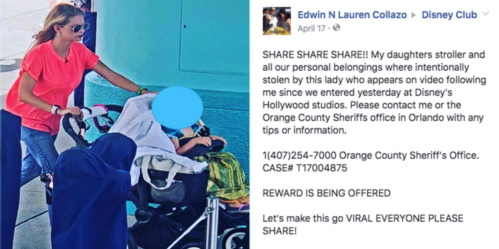 Stroller stolen cheap at disneyland