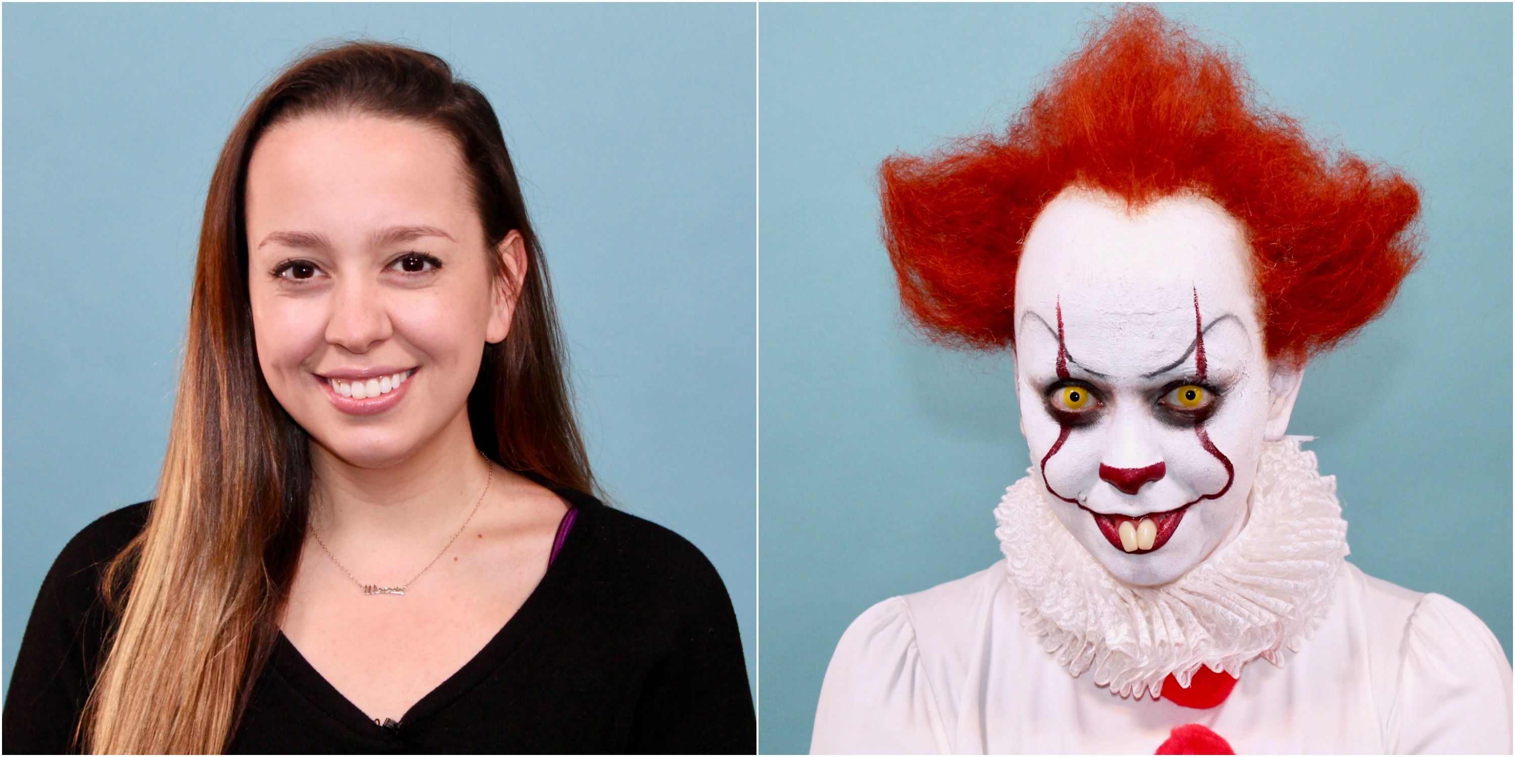 scary female clown makeup