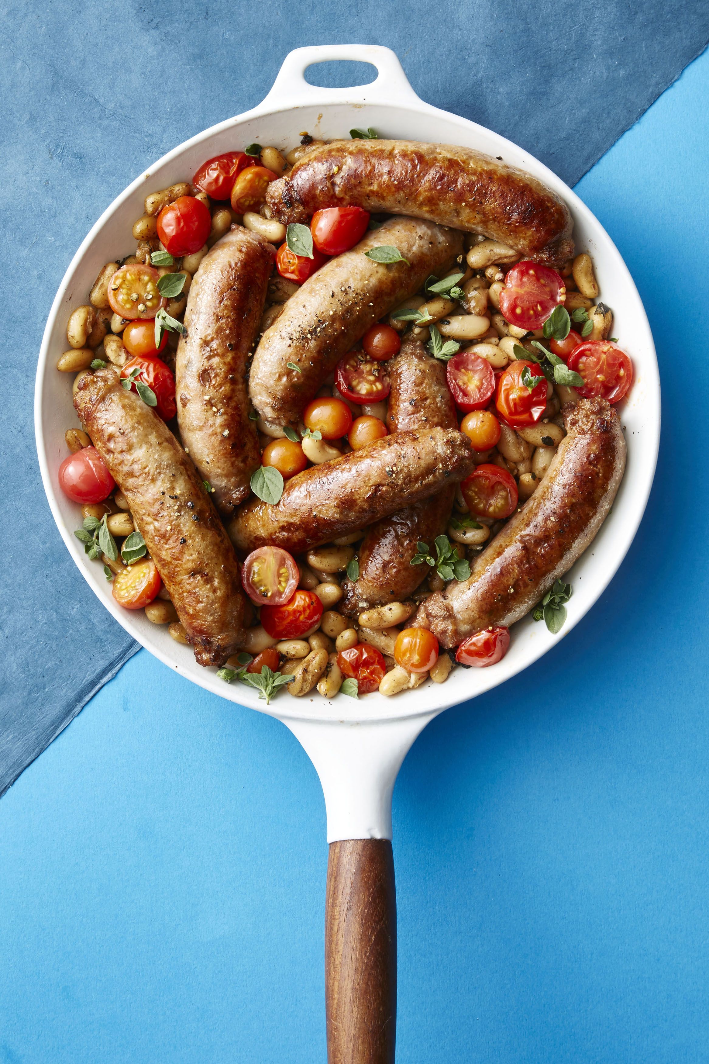 Easy One Pan Oven Roasted Sausage and White Beans