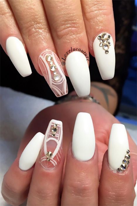 Simple Solid Color White Translucent Design Nail Art Y2K - Etsy