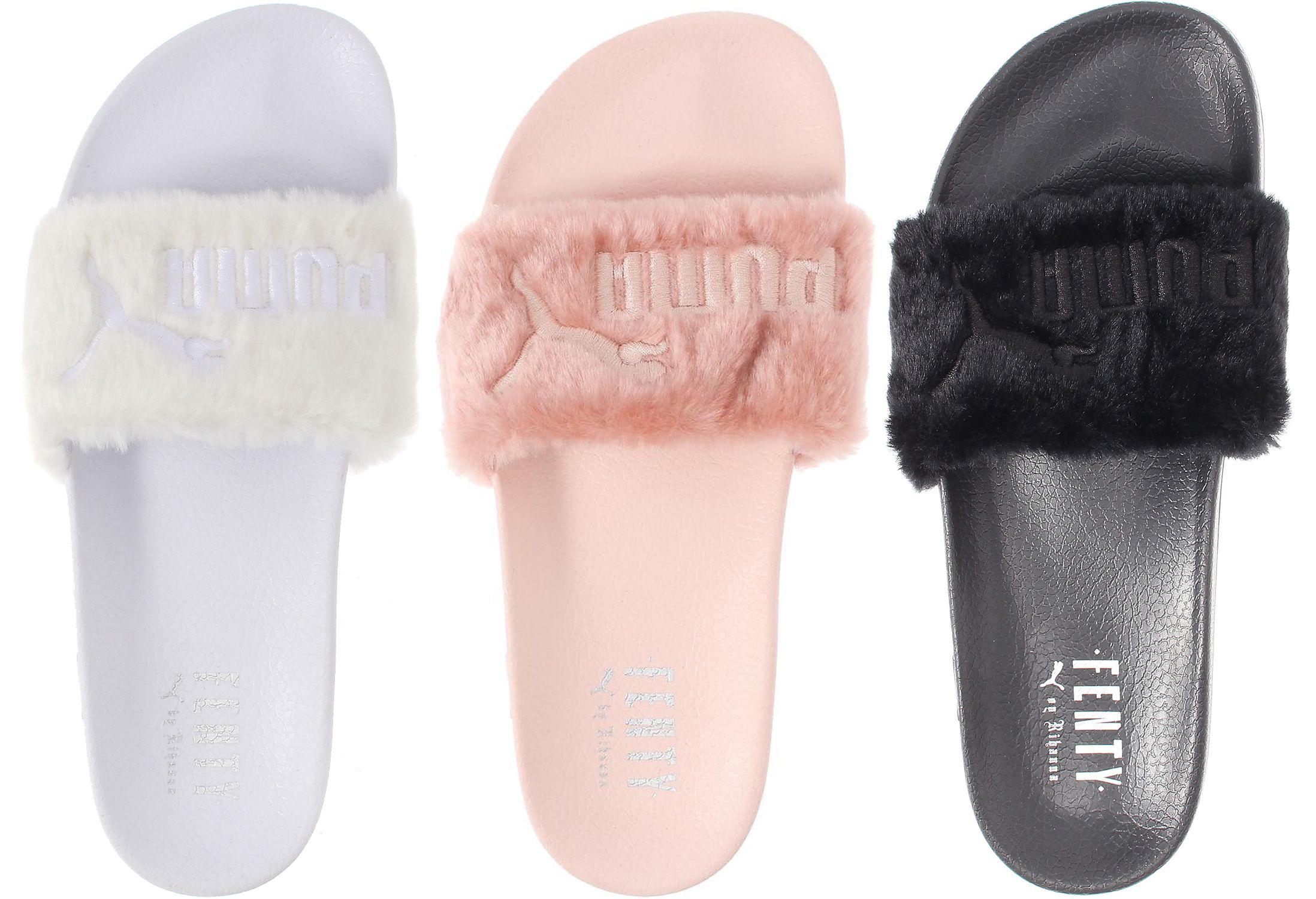 Skynd dig vej finansiere Shop Rihanna's Fur Slides for Puma - Rihanna Puma x Fenty Shoes