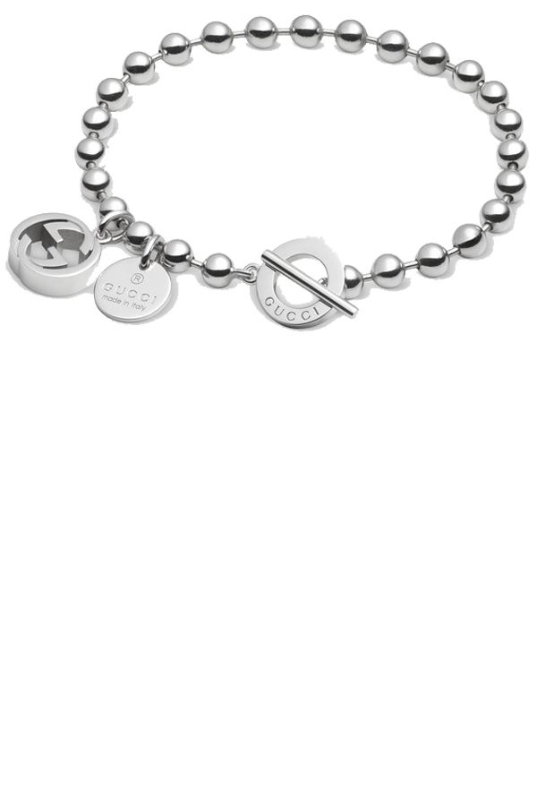 GUCCI - Interlocking G sterling-silver bracelet | Selfridges.com