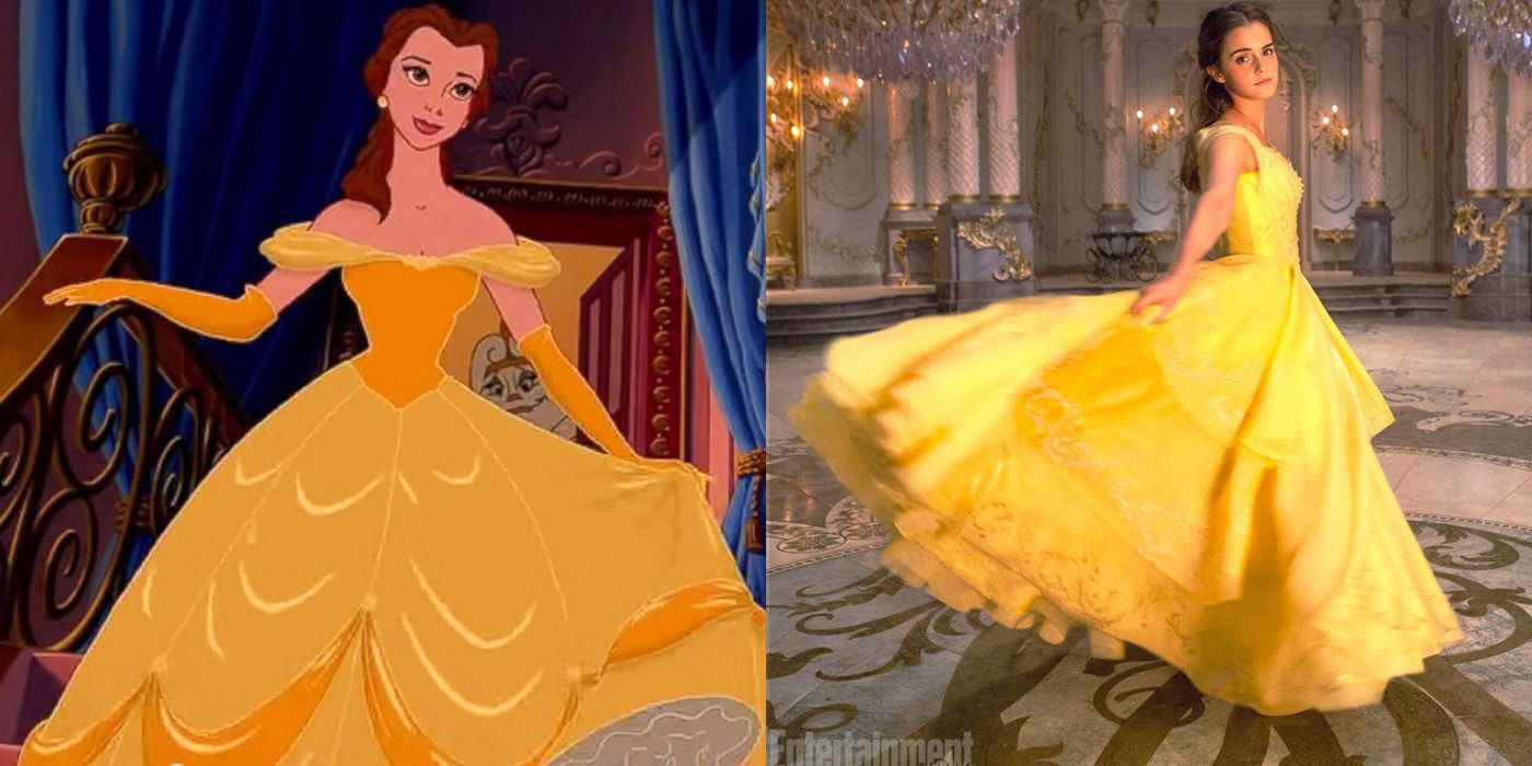 belle in yellow dress