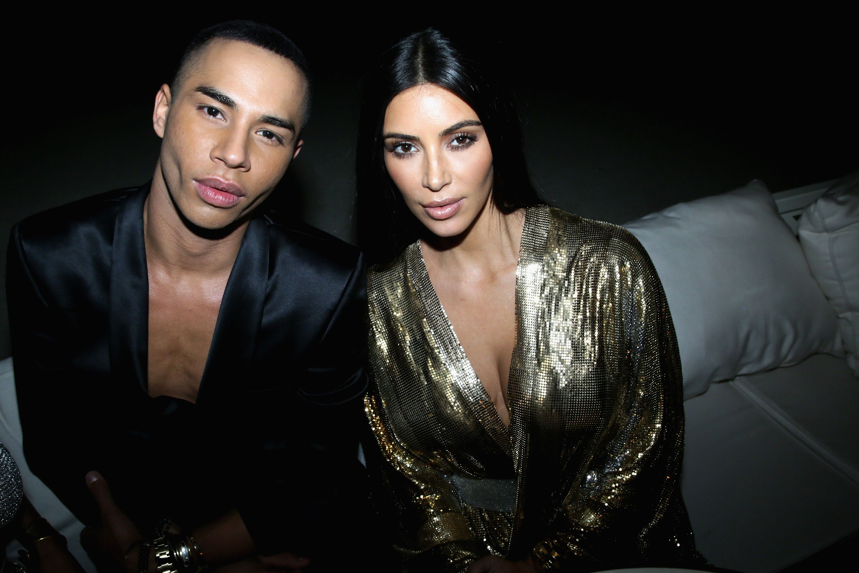 Kim Kardashian Was Wearing Her First Custom Balmain the Night North Was