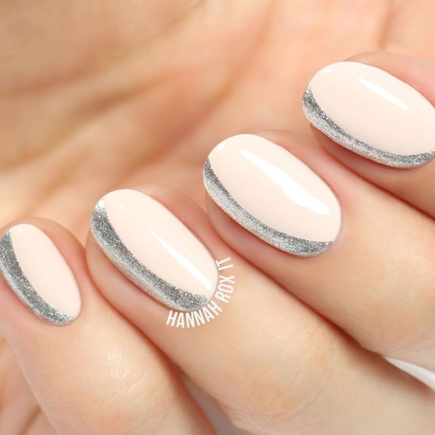 40+ Best Spring Nail Art Designs : Side & Reverse French Nails