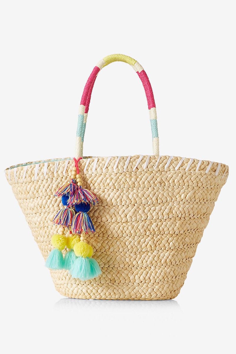 Large Straw Beach Basket, Sailor Beach Tote, Raffia Beach Bag, Large Tote Bag