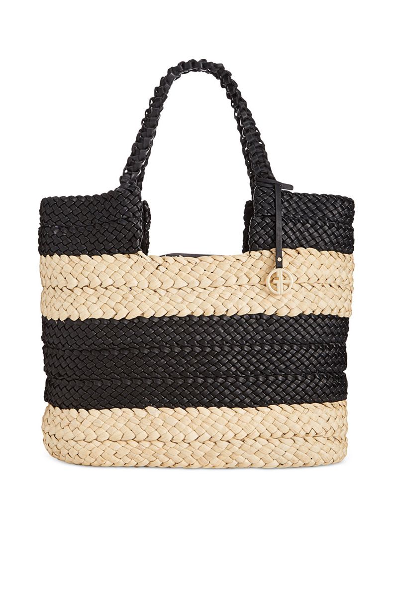 Simple Striped Pattern Shoulder Straw Bag, All-match Summer Woven Tote Bag,  All-match Travel Storage Bag For Beach - Temu Australia