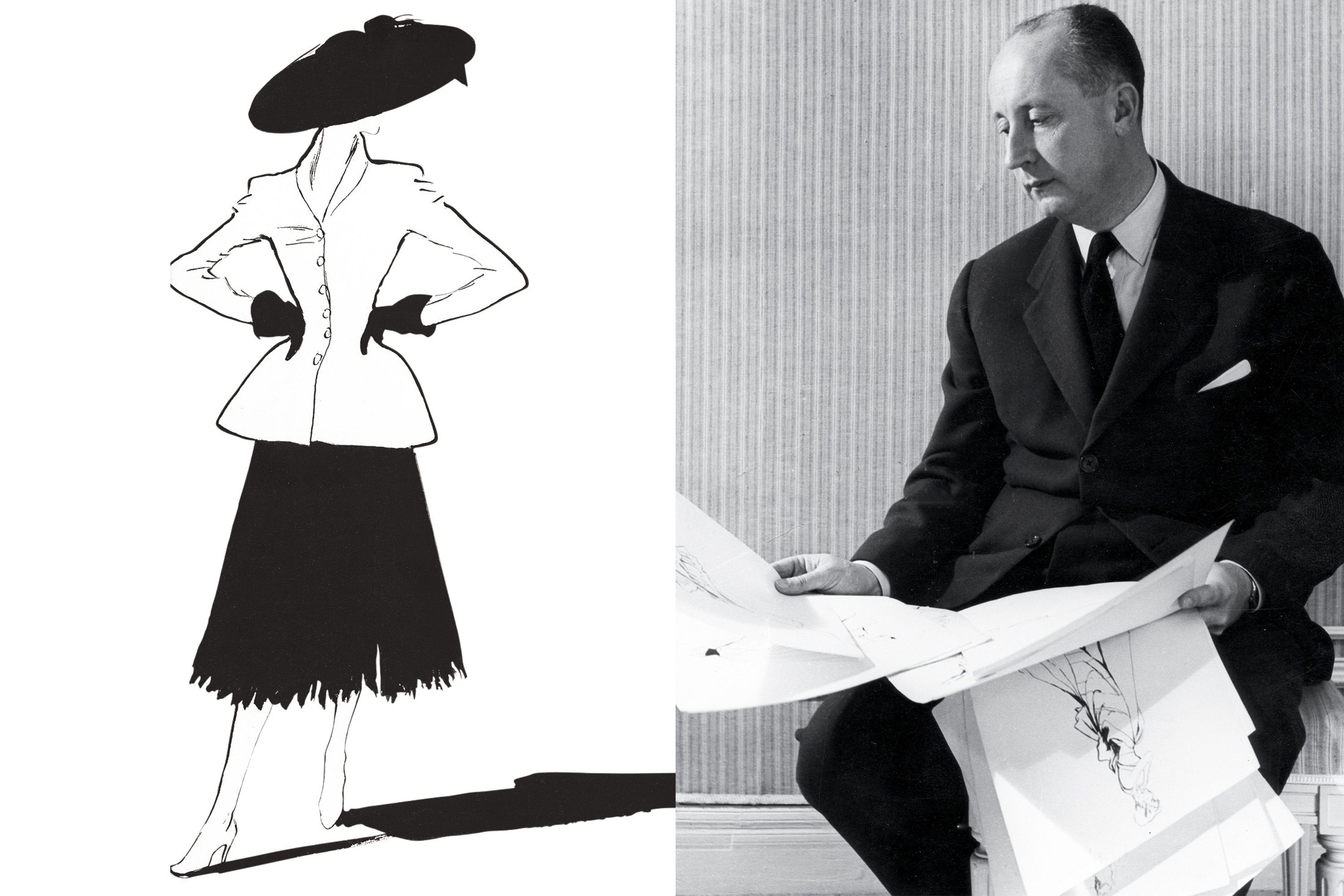 Christian Dior's First Sketch of Famous 'New Look' Going Up For Sale
