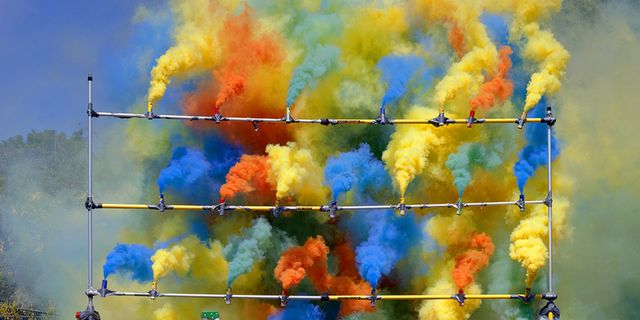 Blue, Yellow, Colorfulness, World, Smoke, Paint, Gas, Pollution, Still life photography, 
