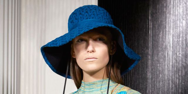 Clothing, Hat, Sleeve, Shoulder, Collar, Headgear, Electric blue, Costume accessory, Street fashion, Cool, 
