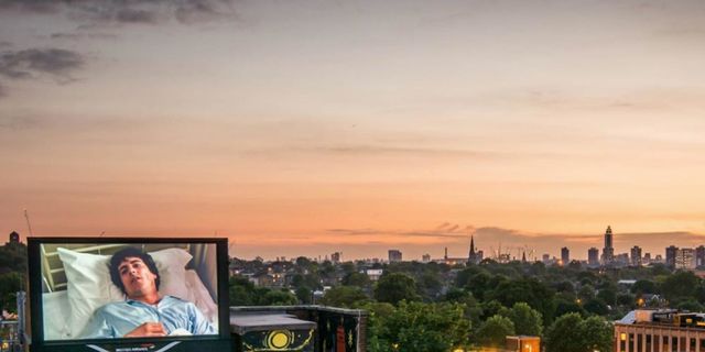 Display device, Signage, Conference hall, Audience, Dusk, Sunset, Advertising, Evening, Seminar, Banner, 