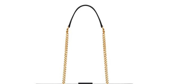 Product, Bag, White, Fashion accessory, Style, Font, Chain, Shoulder bag, Black, Metal, 