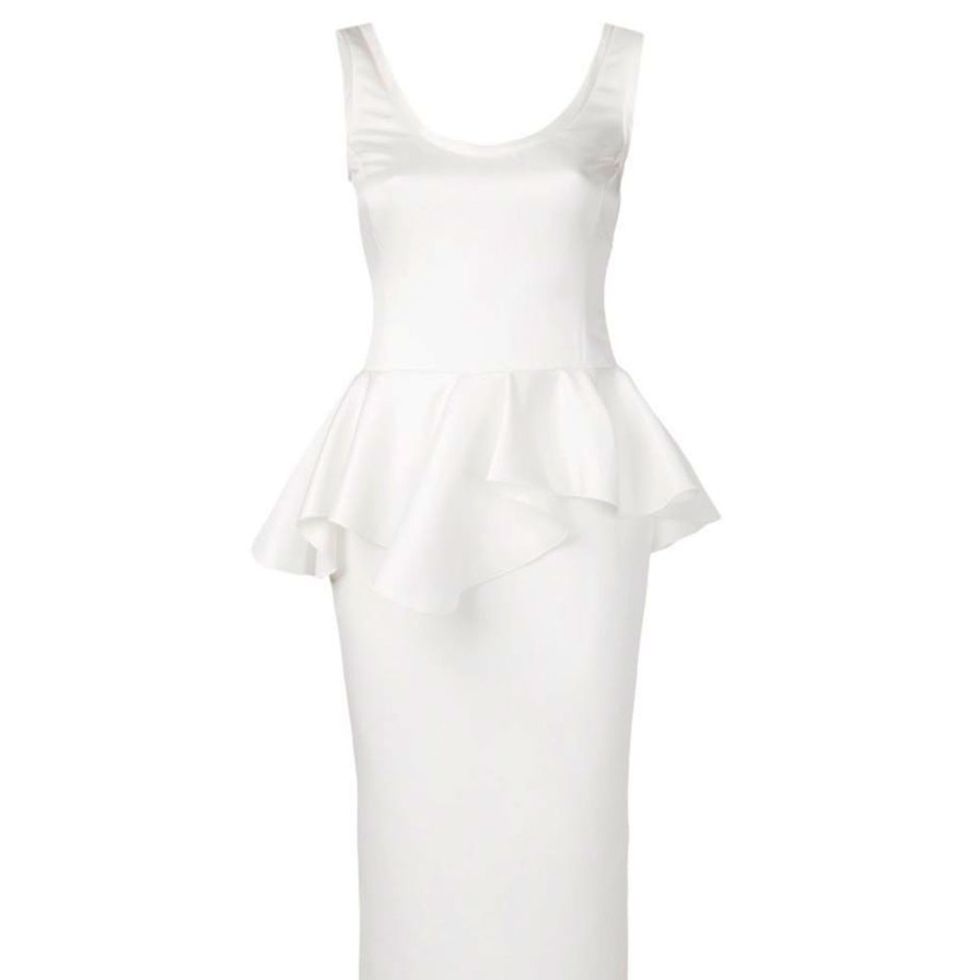Product, White, One-piece garment, Dress, Day dress, Grey, Peach, Silver, Fashion design, Embellishment, 