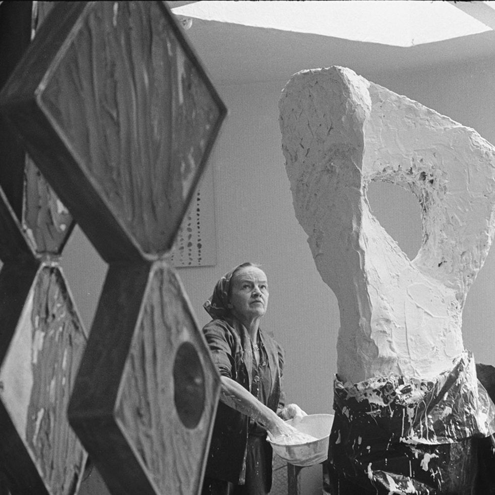 Hepworth in her studio (1964)