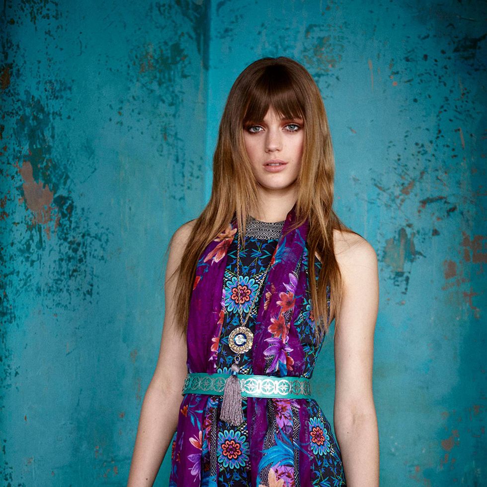 Clothing, Blue, Dress, Shoulder, Joint, Purple, Pink, One-piece garment, Turquoise, Day dress, 