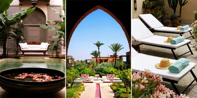 Real estate, Garden, Arch, Design, Water feature, Outdoor furniture, Landscaping, Hacienda, Resort, Palm tree, 