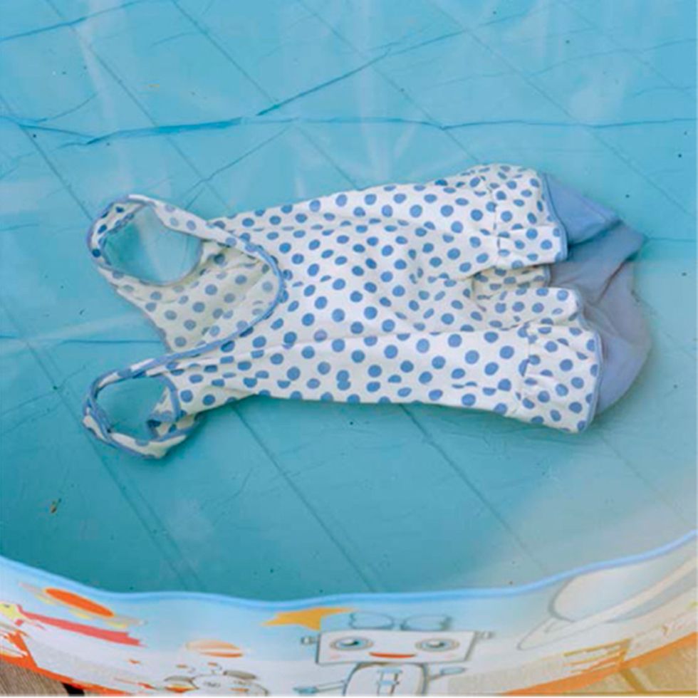 Blue, Textile, Pattern, Aqua, Baby & toddler clothing, Turquoise, Azure, Polka dot, Pattern, One-piece garment, 