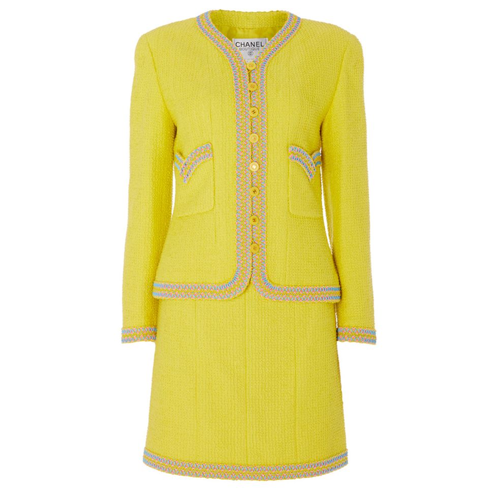Yellow, Collar, Sleeve, Textile, Outerwear, Coat, Standing, Pattern, Blazer, Uniform, 