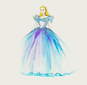 Clothing, Blue, Dress, Victorian fashion, Gown, Style, Formal wear, Costume design, Purple, Art, 