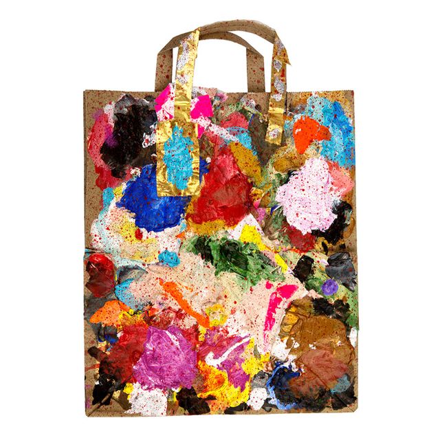 Bag, Magenta, Colorfulness, Purple, Shoulder bag, Art, Violet, Luggage and bags, Visual arts, Paint, 