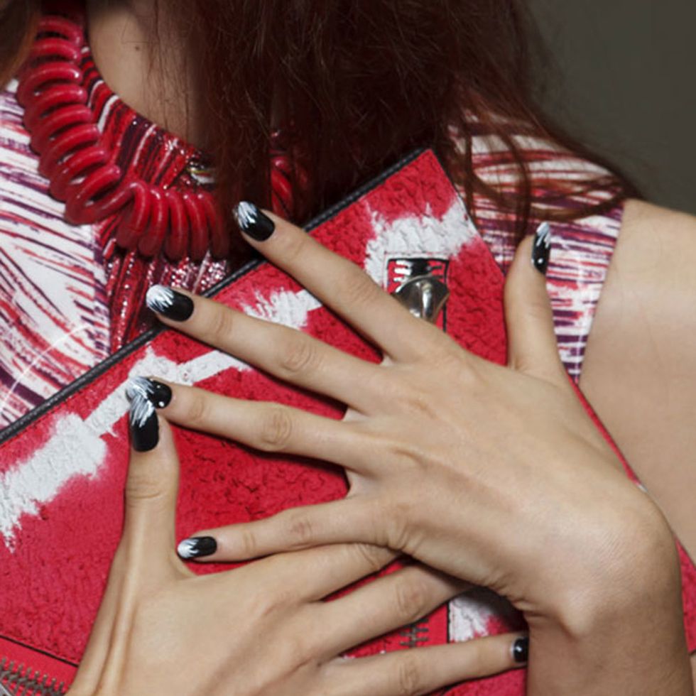 Finger, Wrist, Hand, Nail, Red, Style, Nail care, Carmine, Pattern, Cosmetics, 