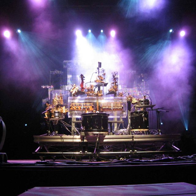 Music, Musical instrument, Stage, Music venue, Stage equipment, Music artist, Purple, Performance, Rock concert, Membranophone, 