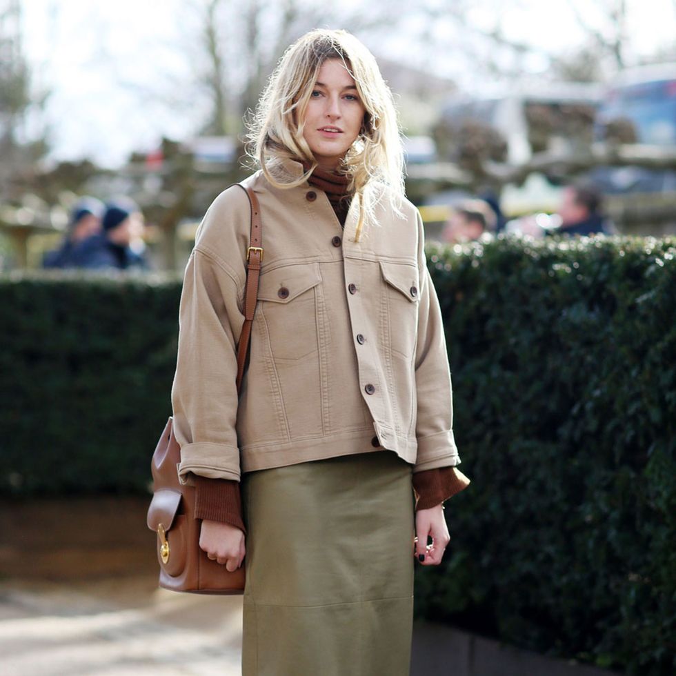 Brown, Sleeve, Shoulder, Textile, Khaki, Joint, Outerwear, Collar, Style, Street fashion, 