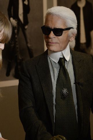 Karl Lagerfeld and Edie Campbell
