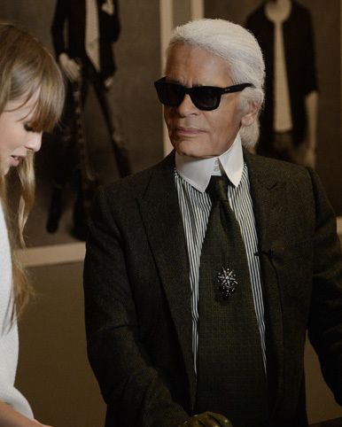 Karl Lagerfeld and Edie Campbell