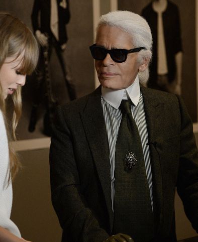 Karl Lagerfeld and Edie Campbell