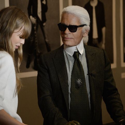 Karl Lagerfeld and Edie Campbell