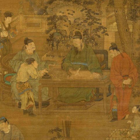 The Four Pleasures: Music, Chess, Calligraphy and Painting (Detail)