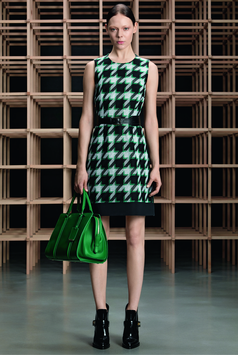 Clothing, Green, Shoulder, Joint, Dress, Bag, Pattern, Style, Street fashion, One-piece garment, 