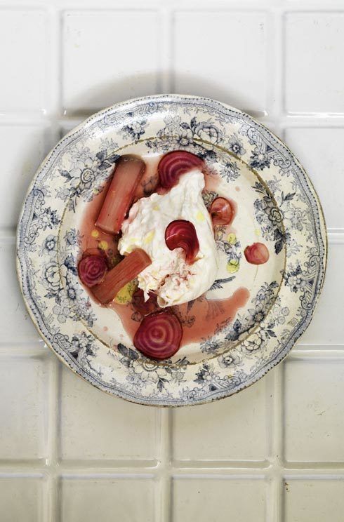 Florence Knight’s Burrata, Pickled Beetroot and Rhubarb