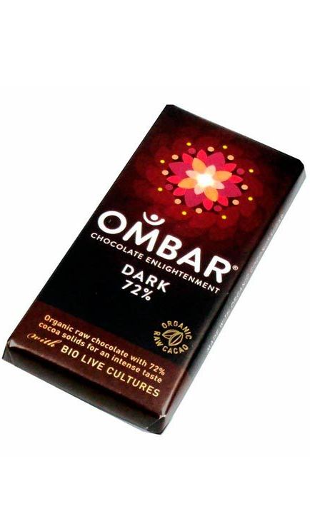 Ombar Extra Dark 72% Raw Chocolate Infused with Probiotics