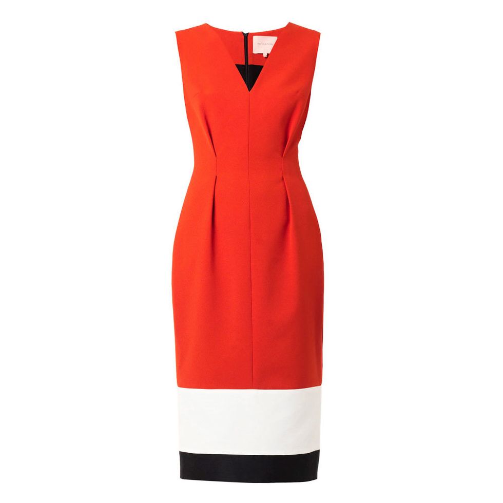 Sleeve, Dress, Collar, Textile, Red, Formal wear, Orange, Pattern, Style, Carmine, 