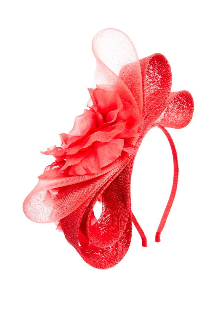 red fascinator bhs