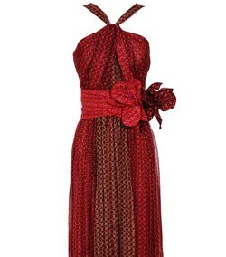 Brown, Product, Red, Textile, Standing, Formal wear, One-piece garment, Pattern, Maroon, Costume design, 