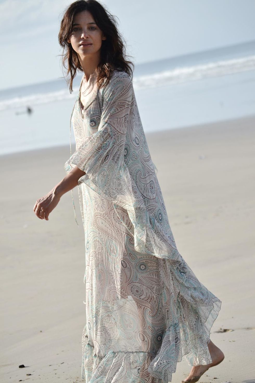 Sleeve, Photograph, Coastal and oceanic landforms, Summer, Beach, Dress, Ocean, Beauty, Sand, People on beach, 