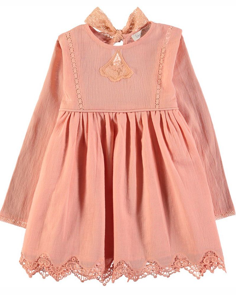 Brown, Product, Sleeve, Collar, Dress, Textile, Pink, Orange, Peach, One-piece garment, 