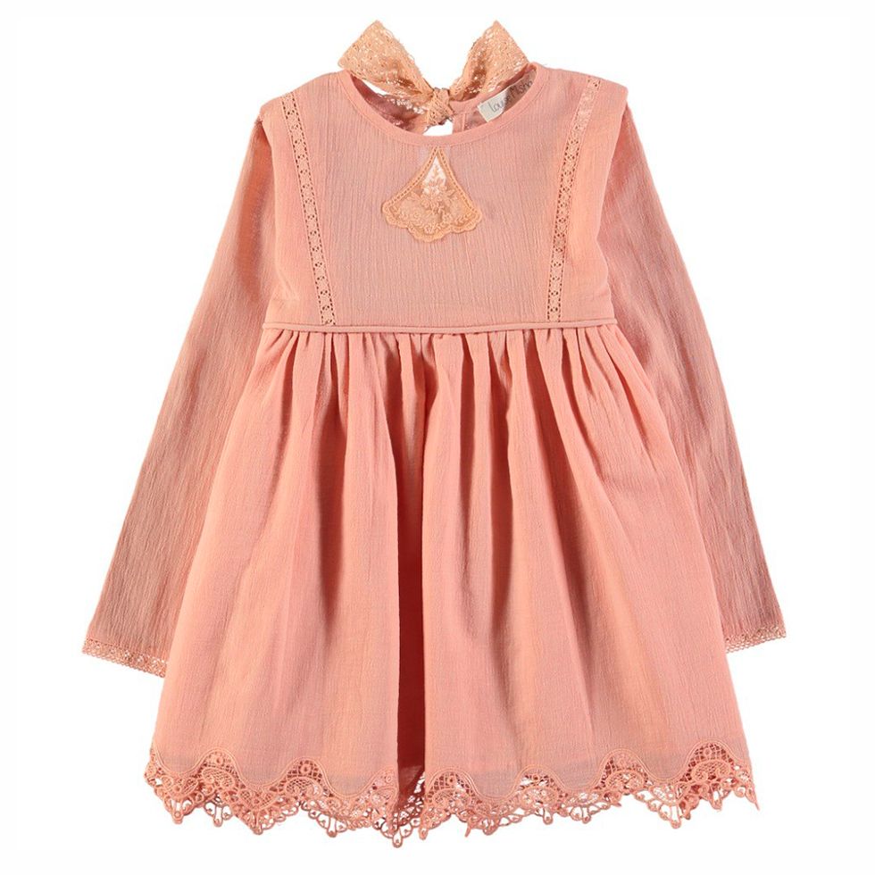 Brown, Product, Sleeve, Collar, Dress, Textile, Pink, Orange, Peach, One-piece garment, 