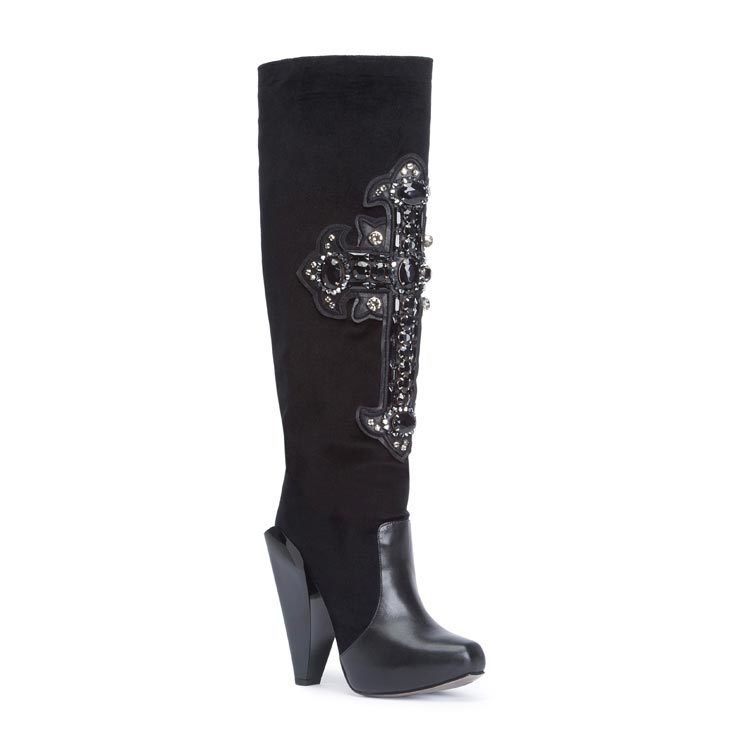 Versace Embroidered Cross Boots