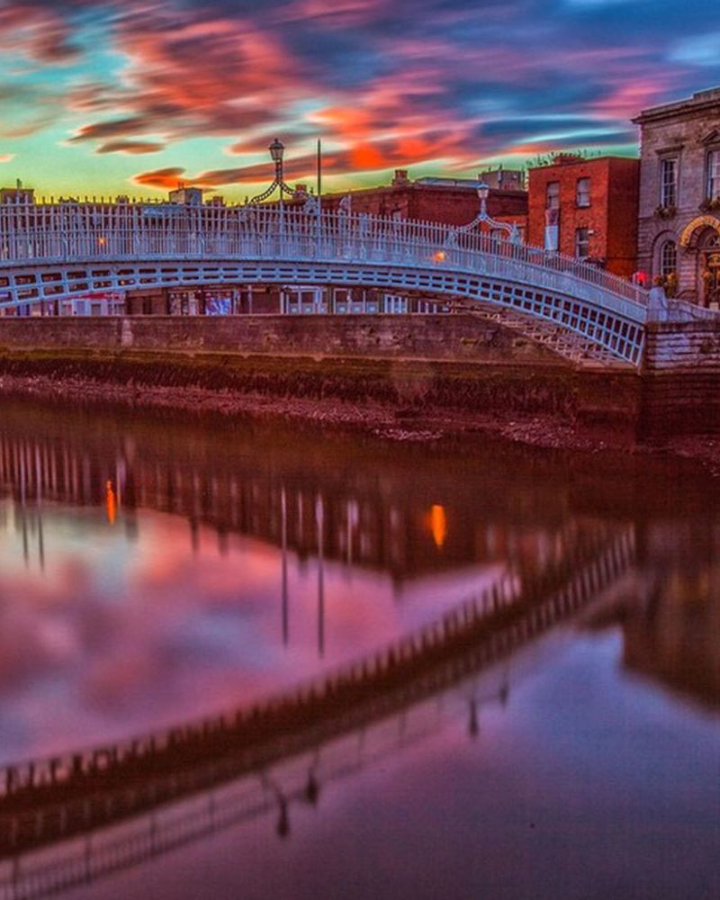 Reflection, Water, Dusk, Waterway, Sunset, Evening, Bridge, Channel, Red sky at morning, Afterglow, 