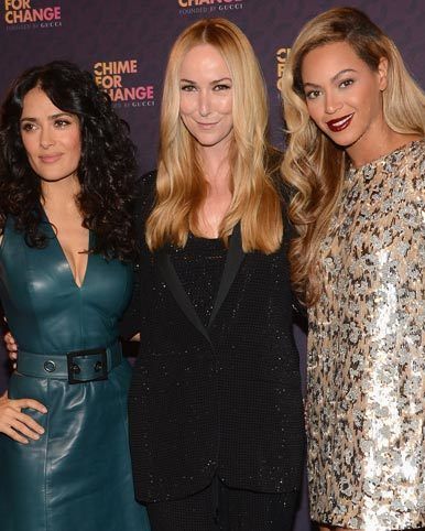 Salma Hayek, Frida Giannini and Beyonce Knowles