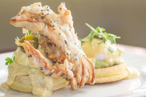 Soft Shell Crab Benedict at One Canada Square