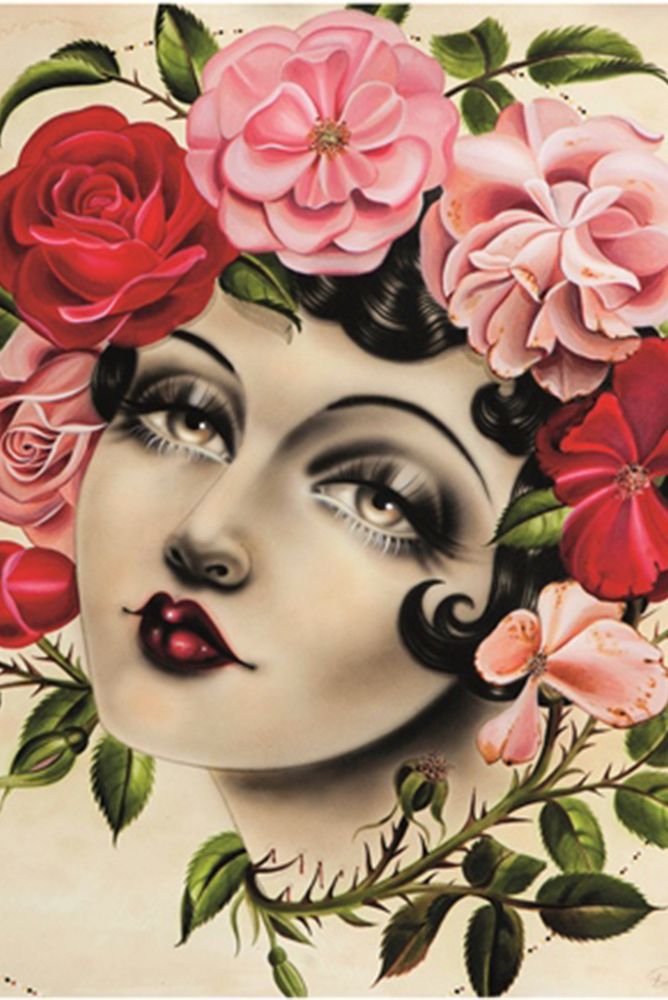 Lip, Petal, Flower, Pink, Style, Art, Flowering plant, Poster, Illustration, Eyelash, 