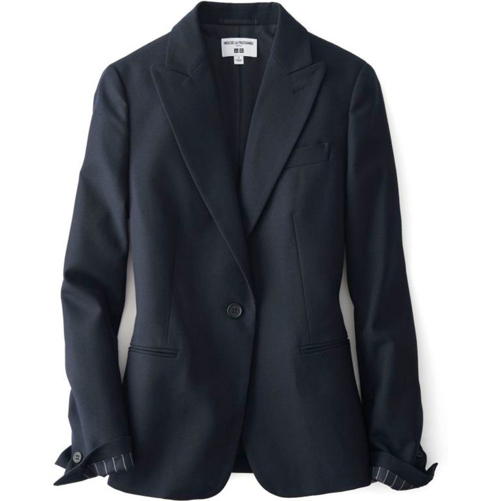 Clothing, Coat, Collar, Sleeve, Textile, Outerwear, Blazer, Fashion, Black, Button, 