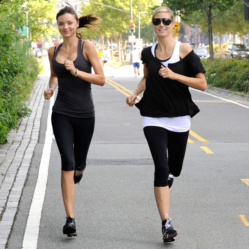 Miranda Kerr and Heidi Klum running