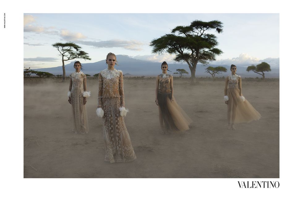 Valentino's spring 2016 campaign, shot by Steve McCurry at Amboseli National Park